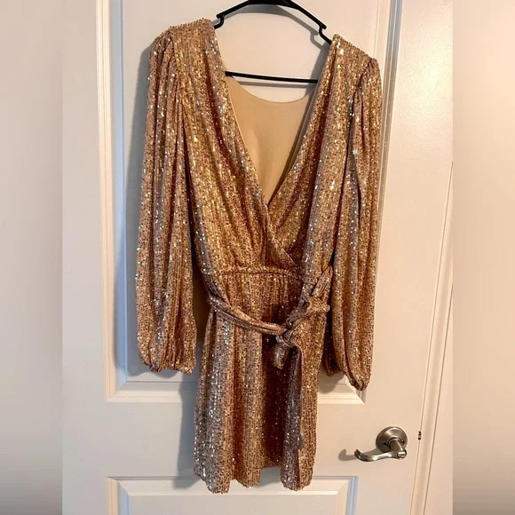 lane bryant rose gold dress NWT Lane Bryant rose gold sequin dress